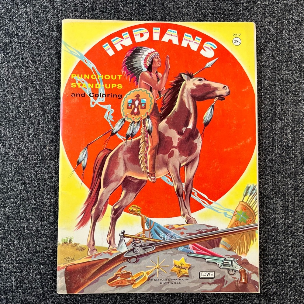 •1963 Indians Punchout Stand-Ups & Coloring Book•